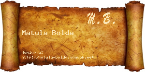 Matula Bolda névjegykártya